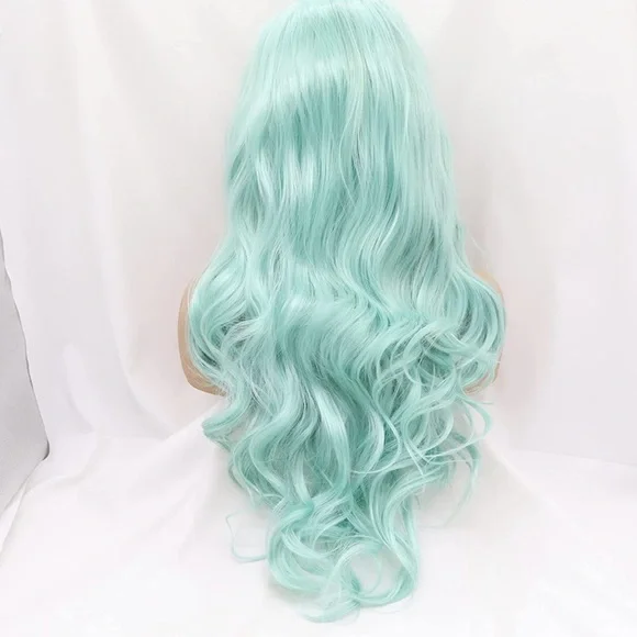 💫 24” MINT GREEN BODY WAVY LACE FRONT WIG *NEW*